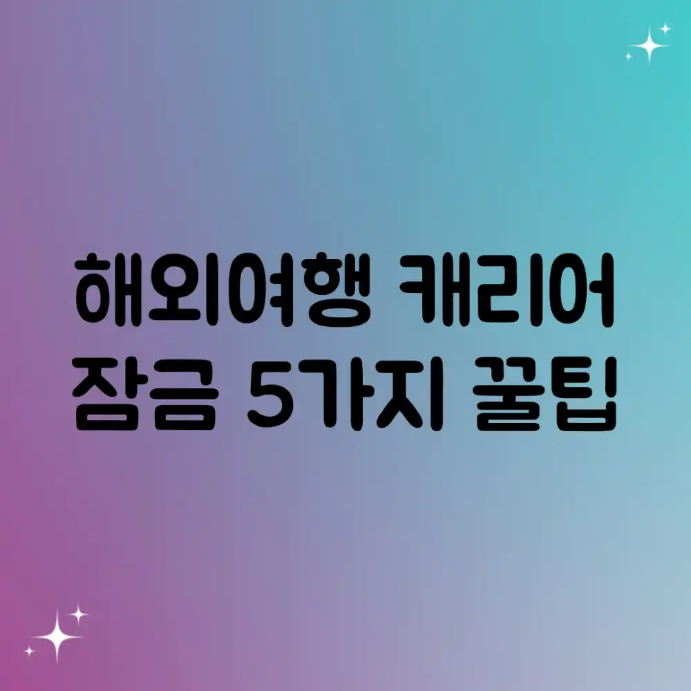 해외여행 캐리어 잠금, 5가지 꿀팁🔒