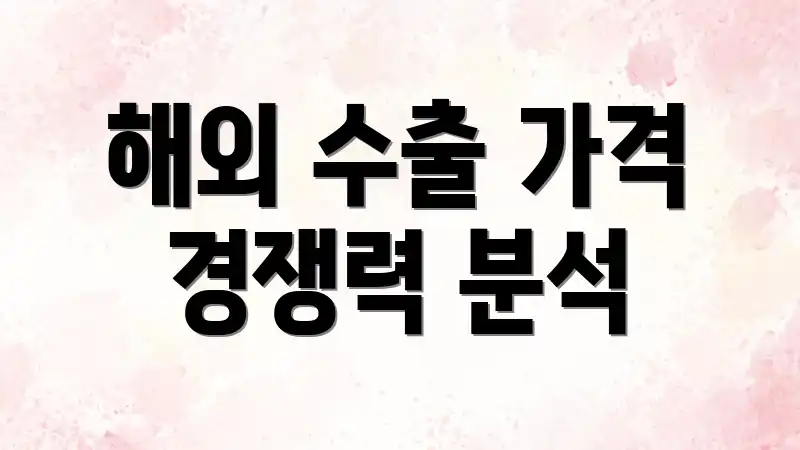 해외 수출 가격 경쟁력 분석