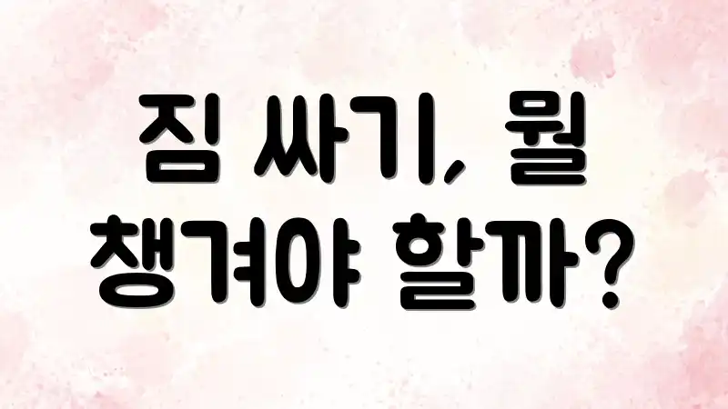 짐 싸기, 뭘 챙겨야 할까?