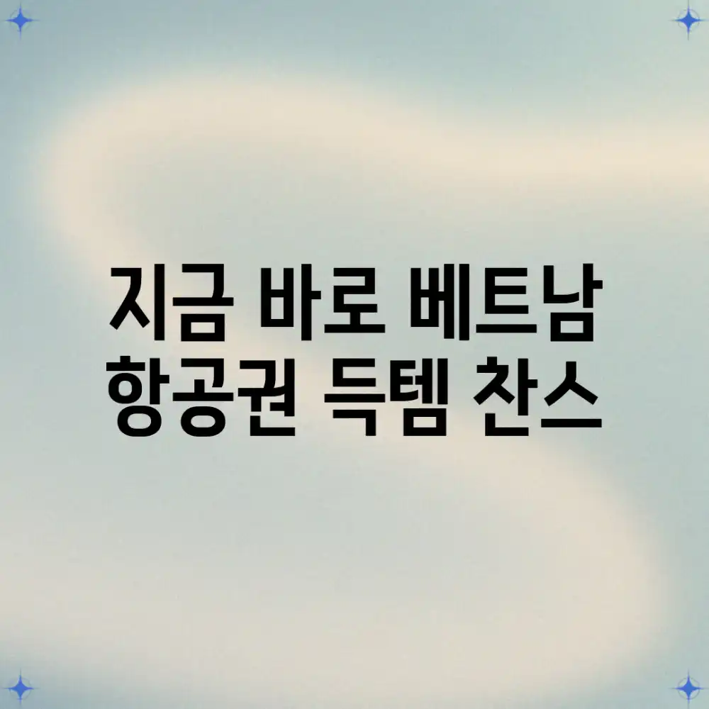 지금 바로! 베트남 항공권 득템 찬스!