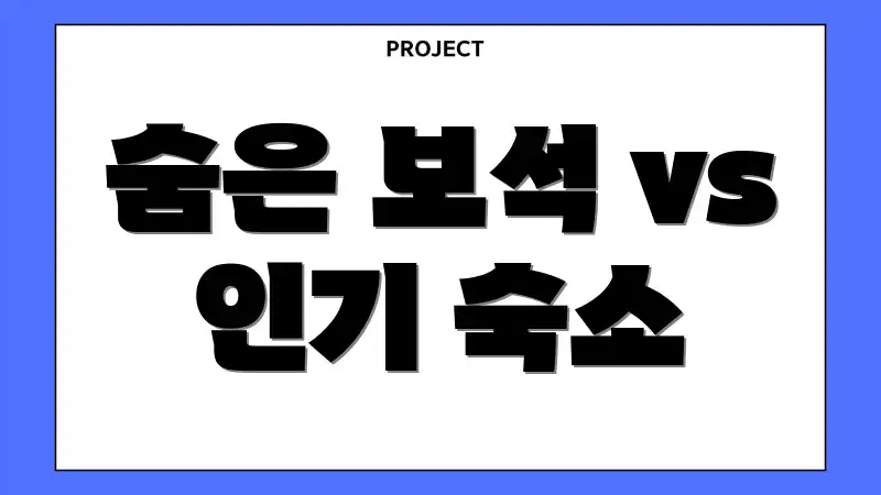 숨은 보석 vs 인기 숙소