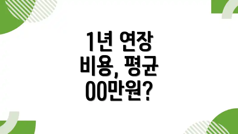 1년 연장 비용, 평균 00만원?