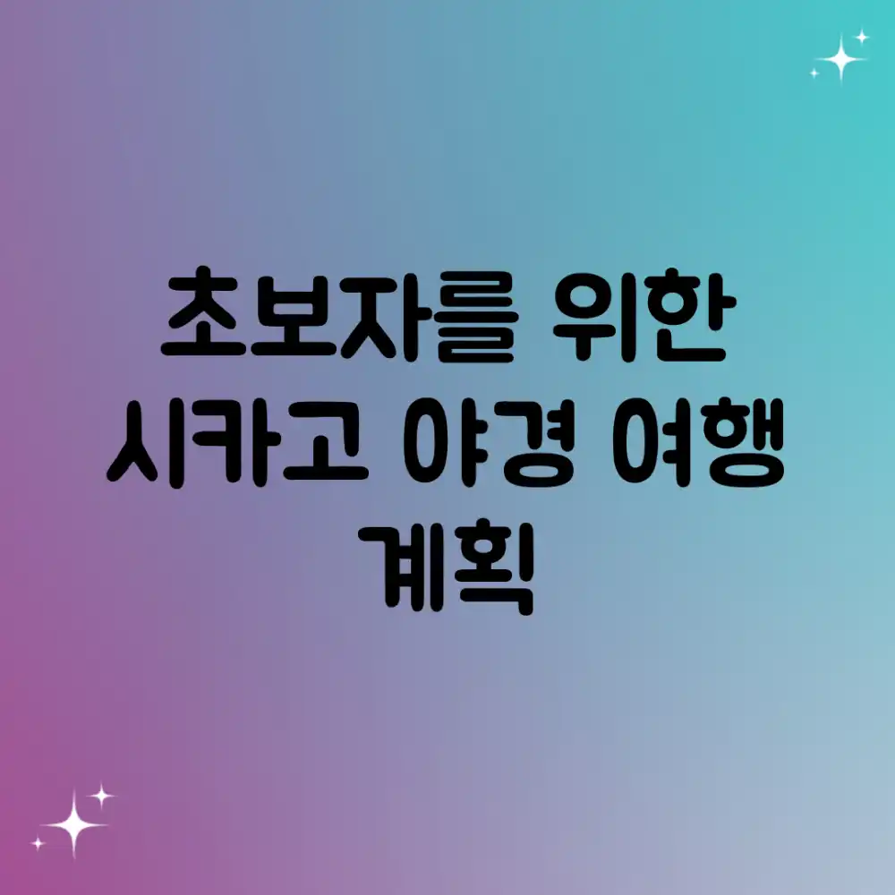 초보자를 위한 시카고 야경 여행 계획