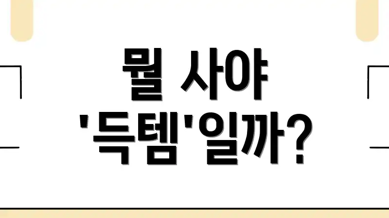 뭘 사야 '득템'일까?