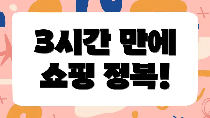 3시간 만에 쇼핑 정복!