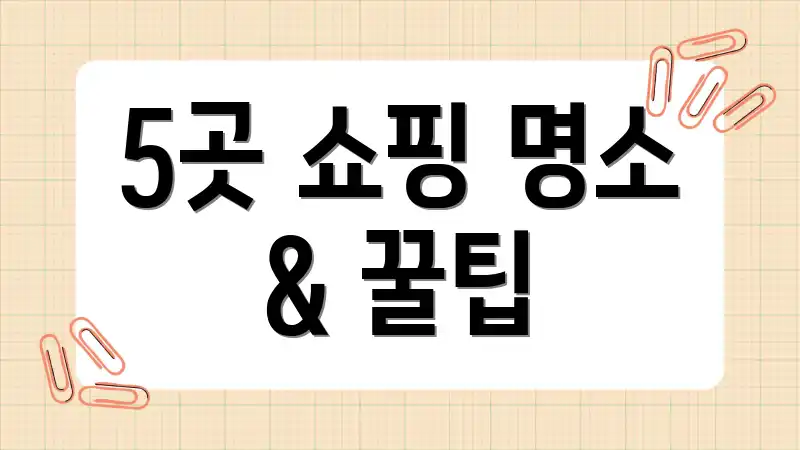 5곳 쇼핑 명소 & 꿀팁