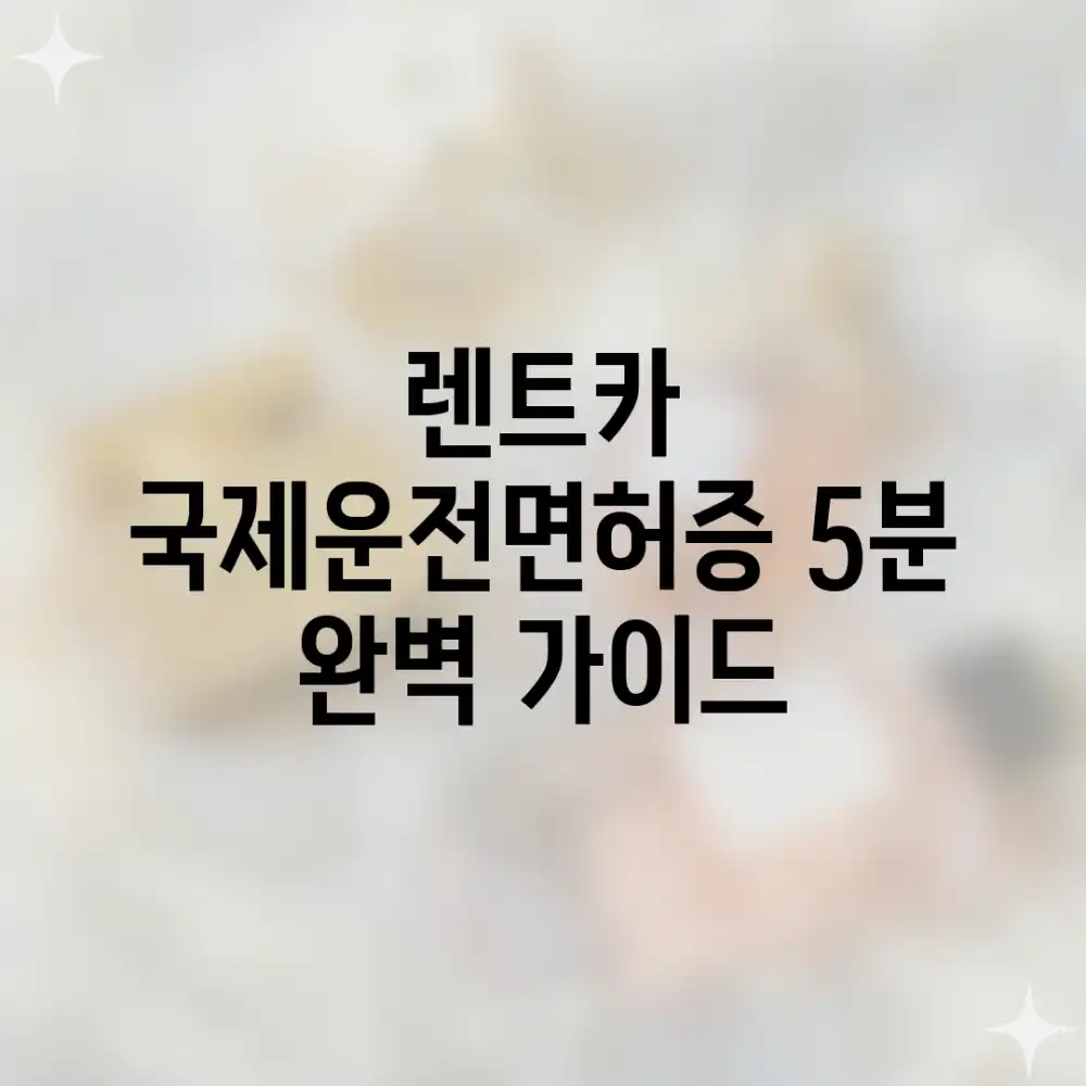 렌트카 국제운전면허증: 5분 완벽 가이드