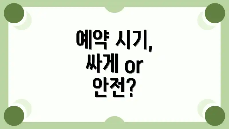 예약 시기, 싸게 or 안전?