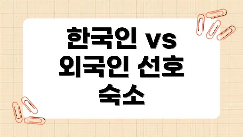 한국인 vs 외국인 선호 숙소