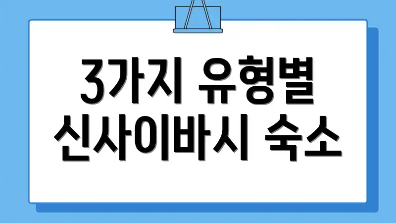 3가지 유형별 신사이바시 숙소