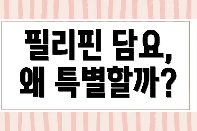 필리핀 담요, 왜 특별할까?