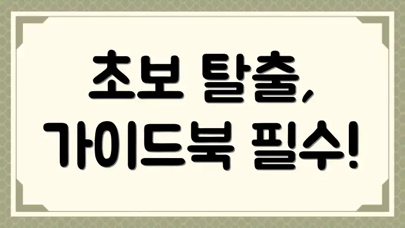 초보 탈출, 가이드북 필수!