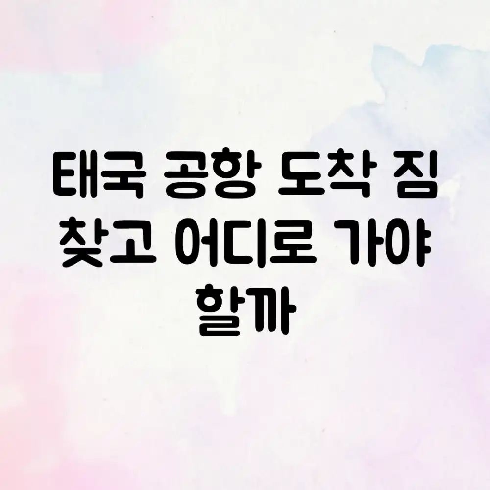 태국 공항 도착, 짐 찾고 어디로 가야 할까?