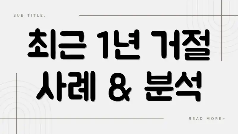 최근 1년 거절 사례 & 분석