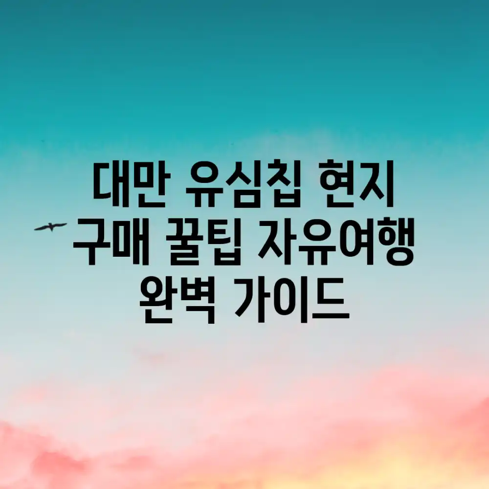 대만 유심칩 현지 구매 꿀팁: 자유여행 완벽 가이드