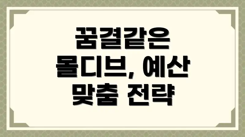 꿈결같은 몰디브, 예산 맞춤 전략