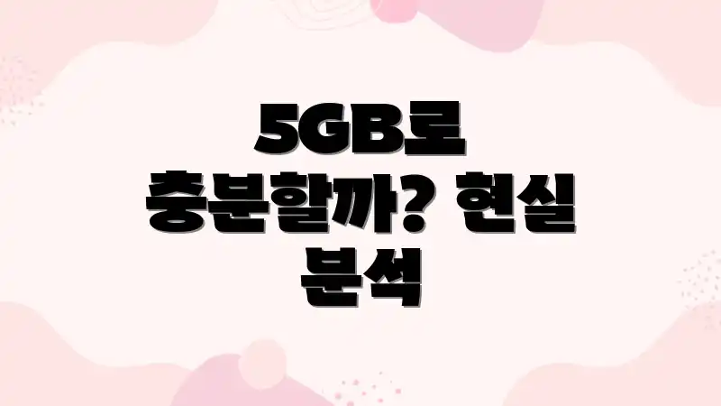 5GB로 충분할까? 현실 분석