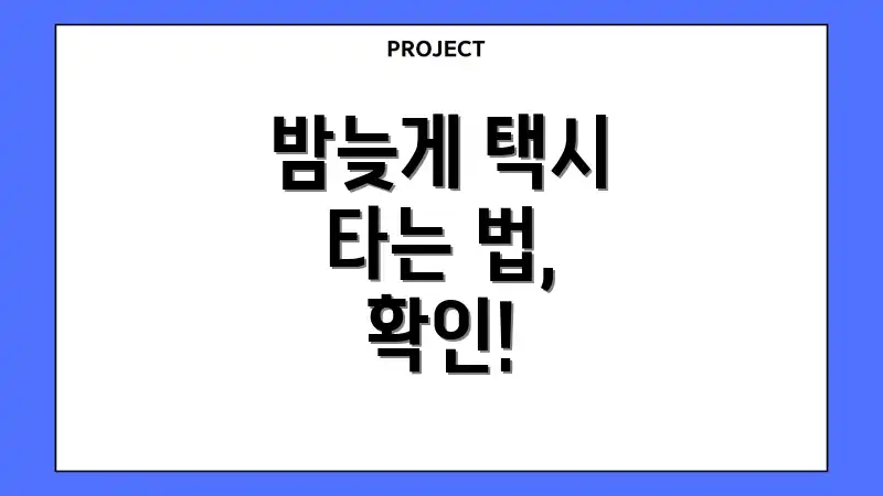 밤늦게 택시 타는 법, 확인!