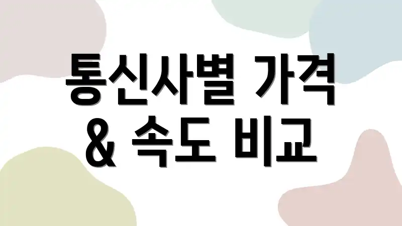 통신사별 가격 & 속도 비교