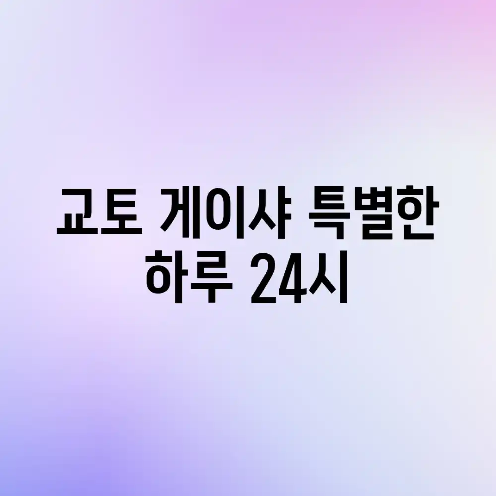 교토 게이샤: 특별한 하루 24시