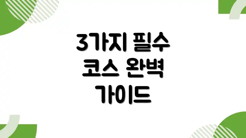 3가지 필수 코스 완벽 가이드