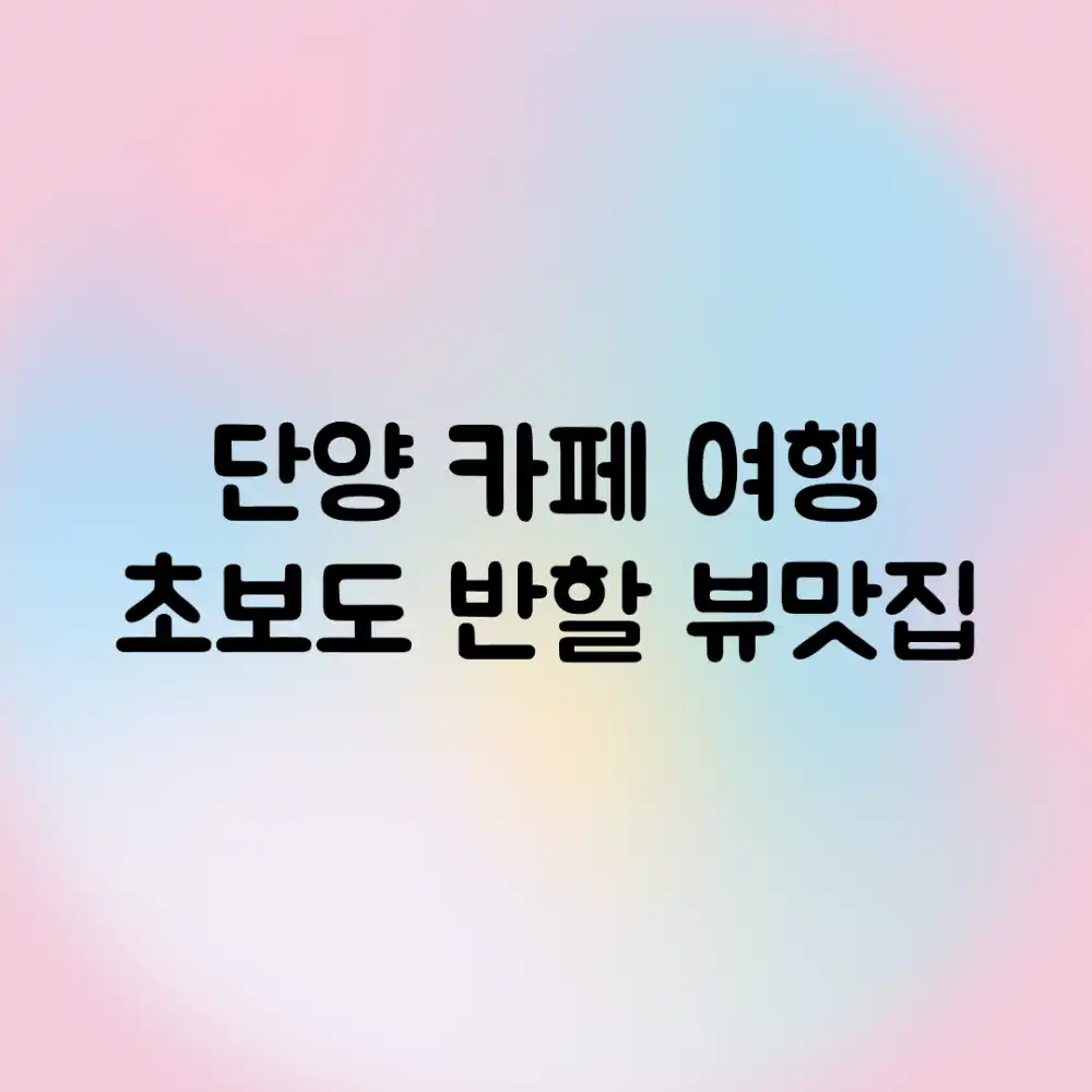 단양 카페 여행, 초보도 반할 뷰맛집☕