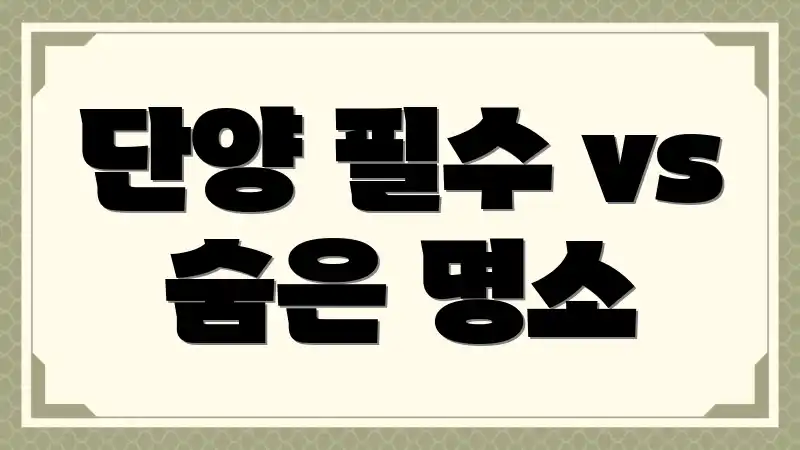 단양 필수 vs 숨은 명소