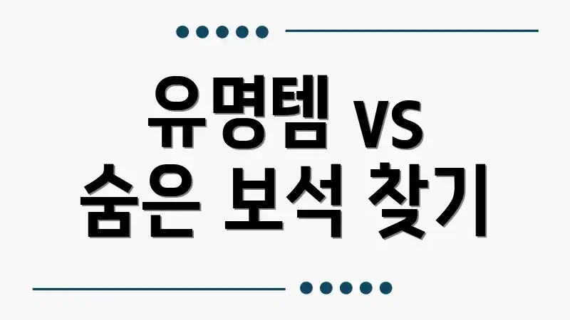유명템 vs 숨은 보석 찾기
