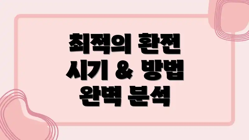 최적의 환전 시기 & 방법 완벽 분석