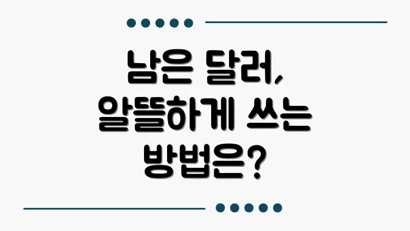 남은 달러, 알뜰하게 쓰는 방법은?