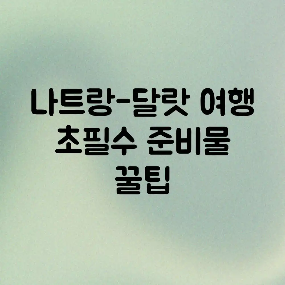 나트랑-달랏 여행 초필수 준비물 & 꿀팁 😉 나트랑-달랏 여행 초필수 준비물 & 꿀팁 😉