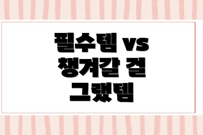 필수템 vs 챙겨갈 걸 그랬템