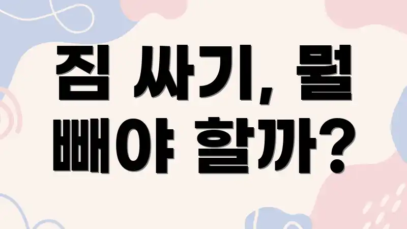 짐 싸기, 뭘 빼야 할까?