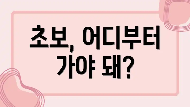 초보, 어디부터 가야 돼?