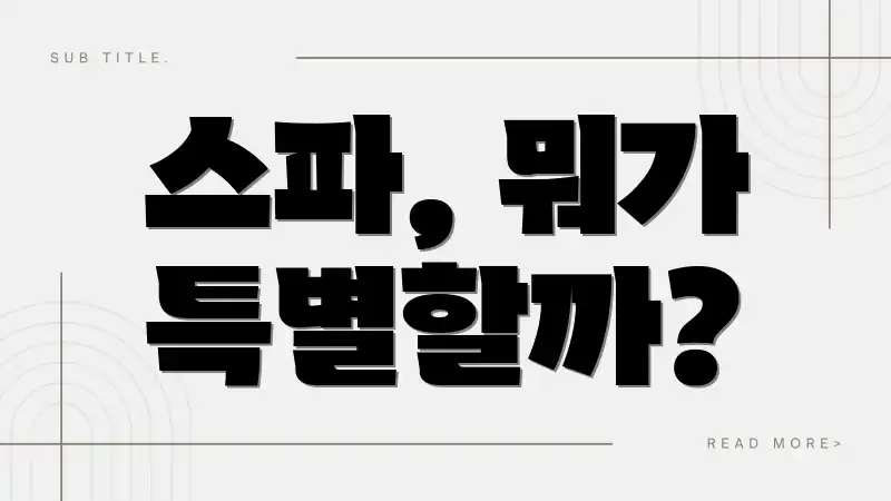 스파, 뭐가 특별할까?