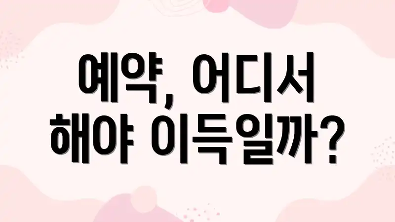 예약, 어디서 해야 이득일까?