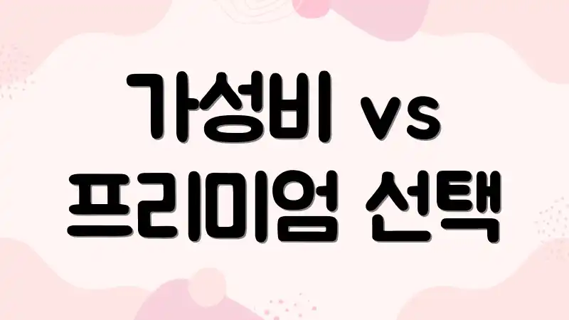 가성비 vs 프리미엄 선택