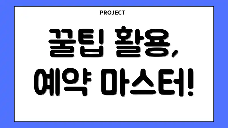 꿀팁 활용, 예약 마스터!