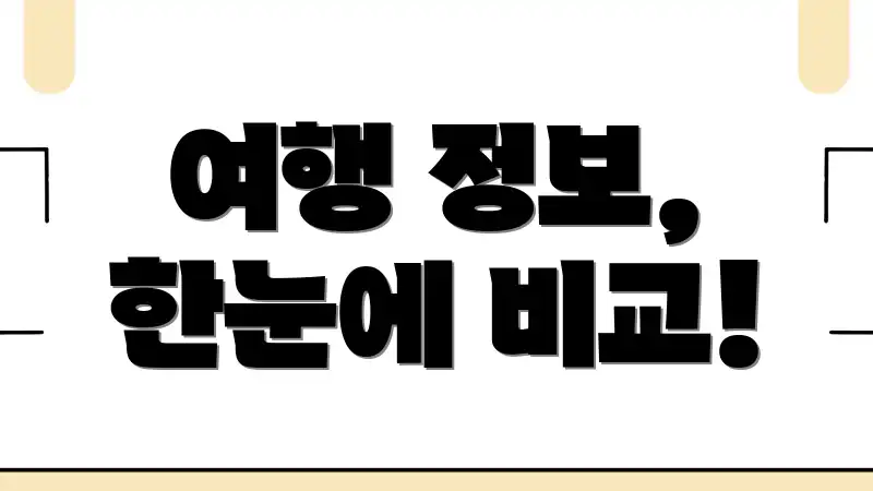 여행 정보, 한눈에 비교!