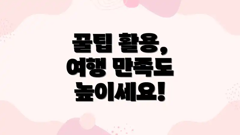 꿀팁 활용, 여행 만족도 높이세요!