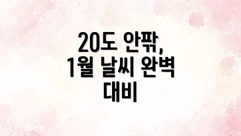 20도 안팎, 1월 날씨 완벽 대비