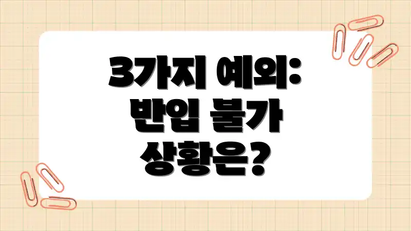 3가지 예외: 반입 불가 상황은?