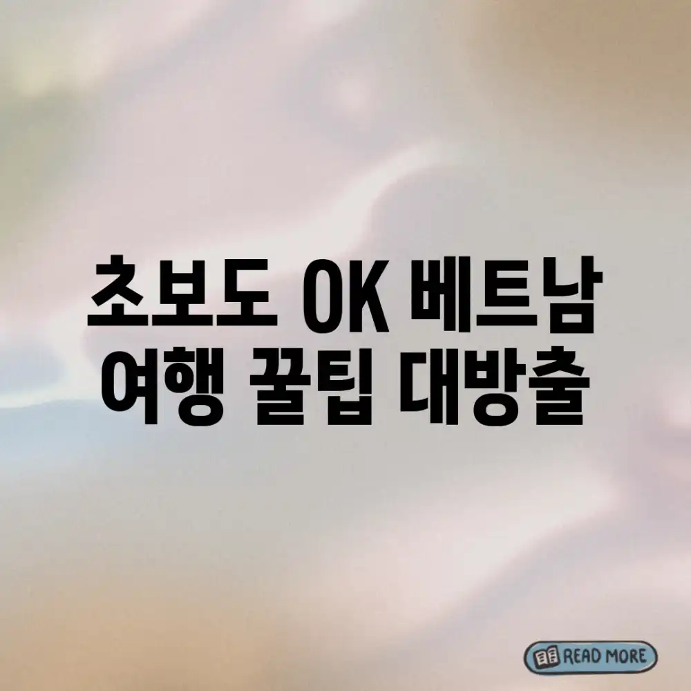 초보도 OK! 베트남 여행 꿀팁 대방출