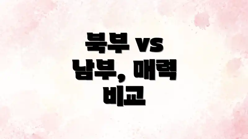 북부 vs 남부, 매력 비교