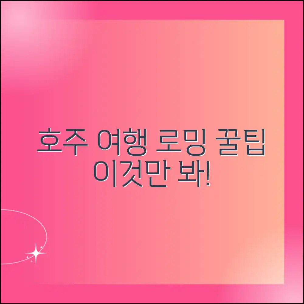 호주 여행 로밍, 꿀팁 정보는?