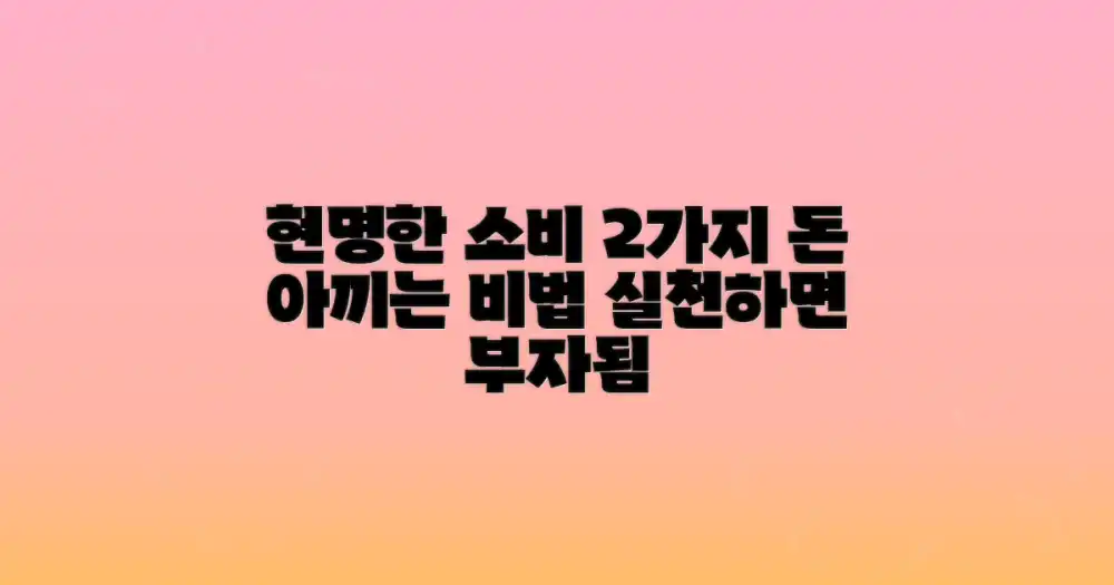 2가지 현명한 소비