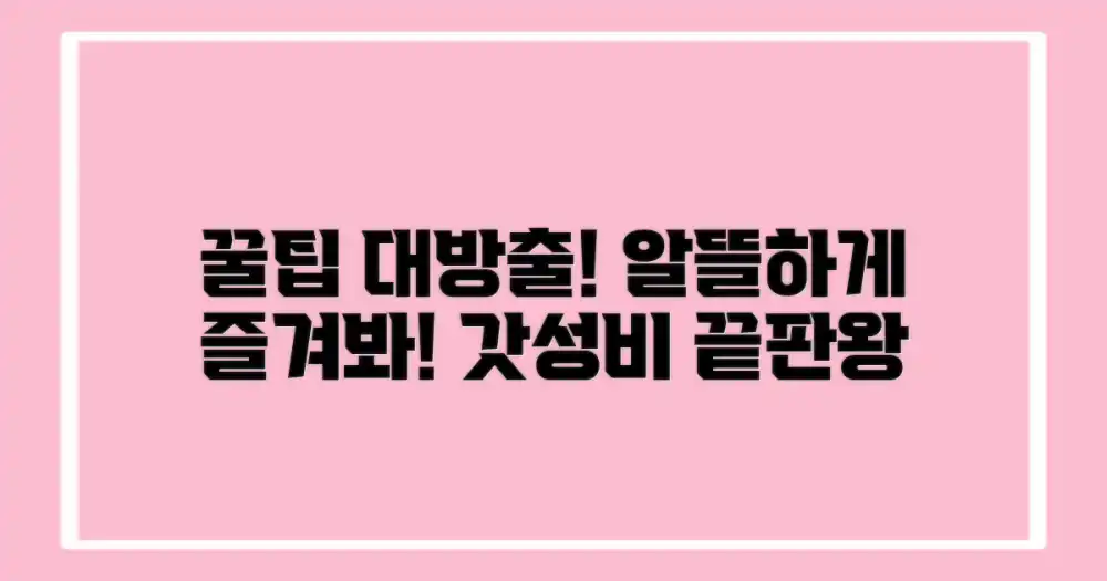 알뜰하게 즐기는 꿀팁