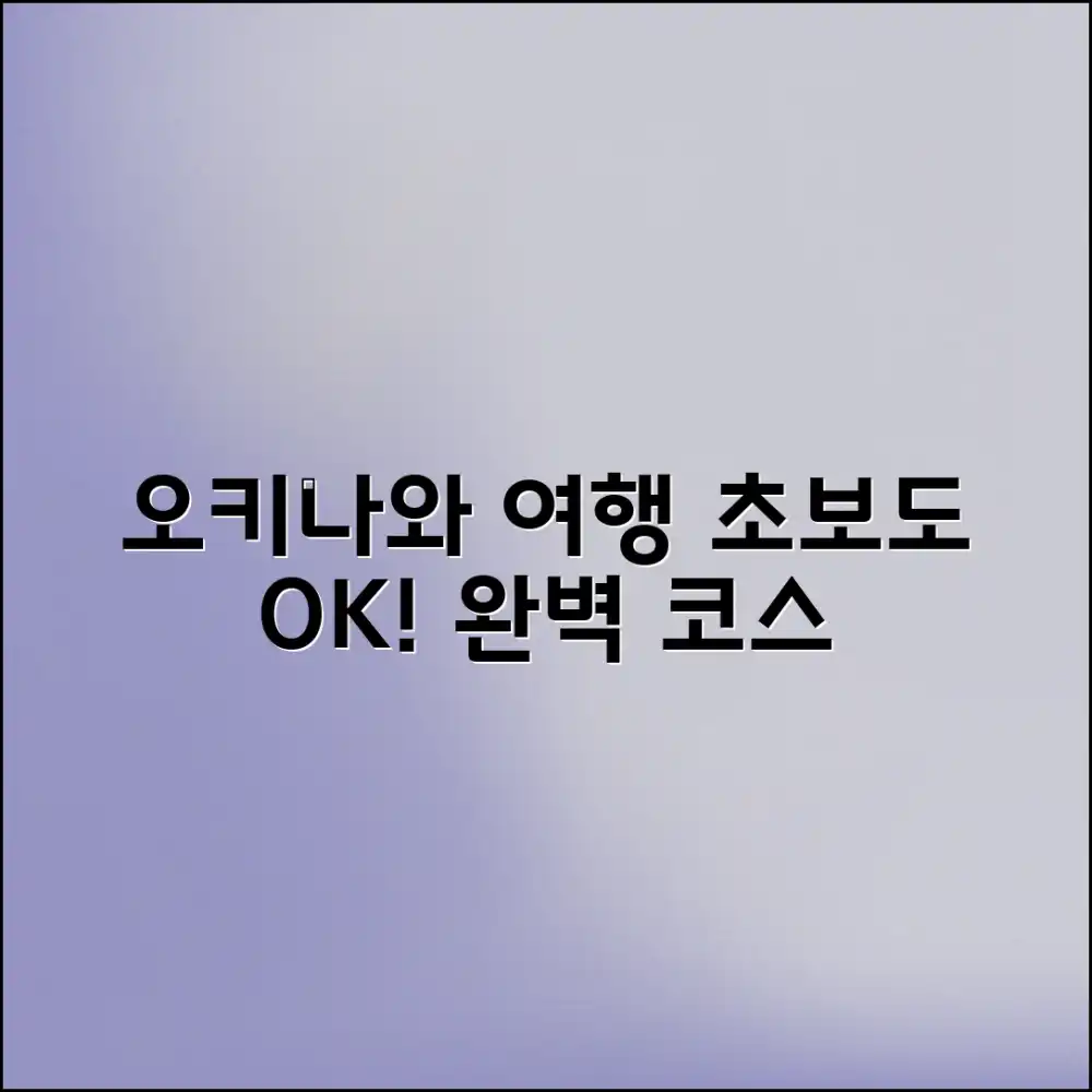 초보도 OK! 오키나와 여행코스, 완벽 정보