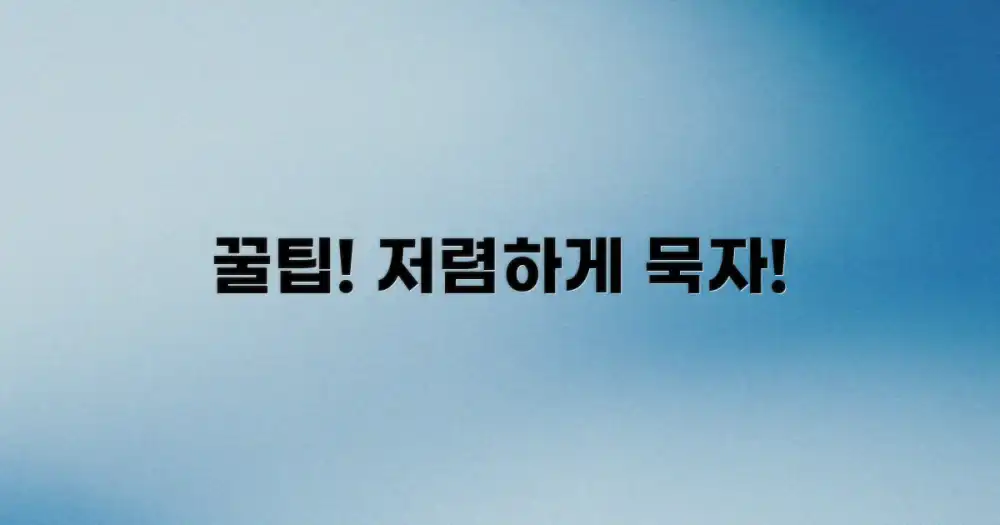 꿀팁 활용해 저렴하게 묵자!