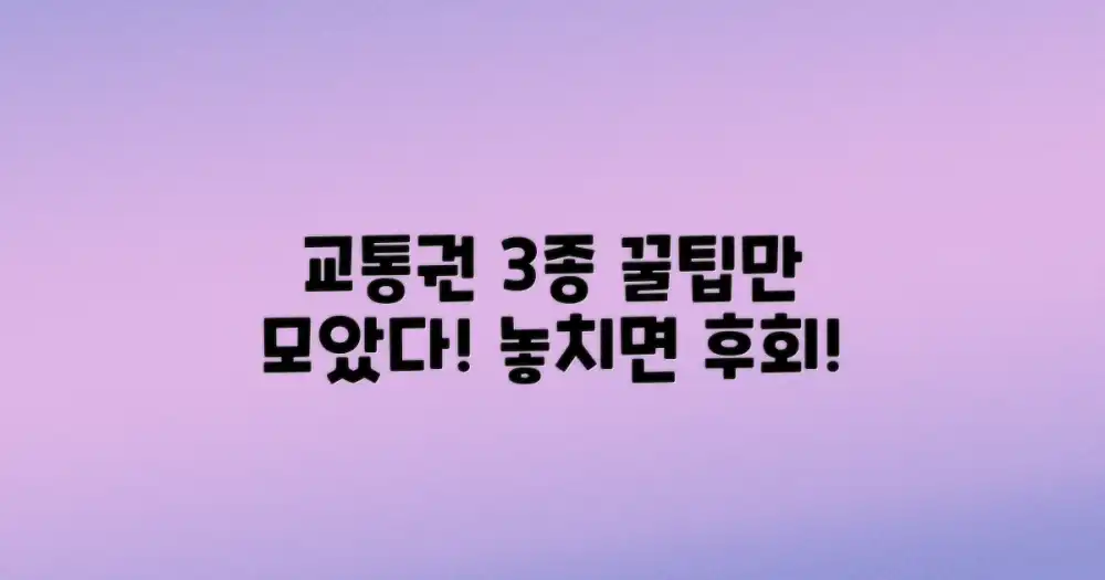 3가지 교통권 추천